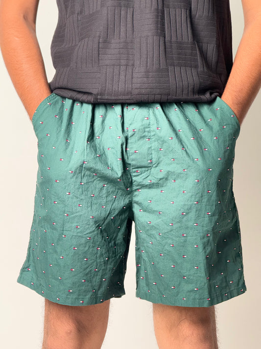 Boxer - Printed Teal Green