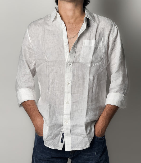 Linen Shirt - Full Sleeve - White