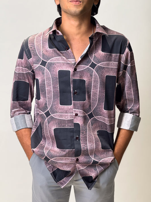 Printed Circled Patterned Shirt - Multicolour