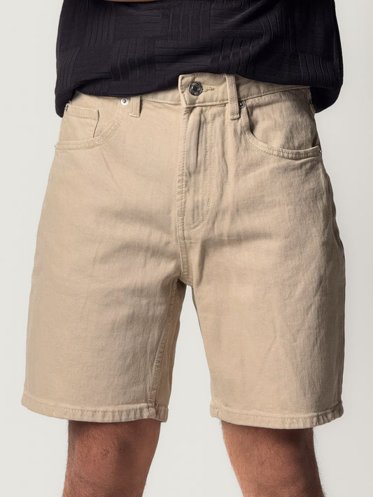 Denim Shorts - Beige