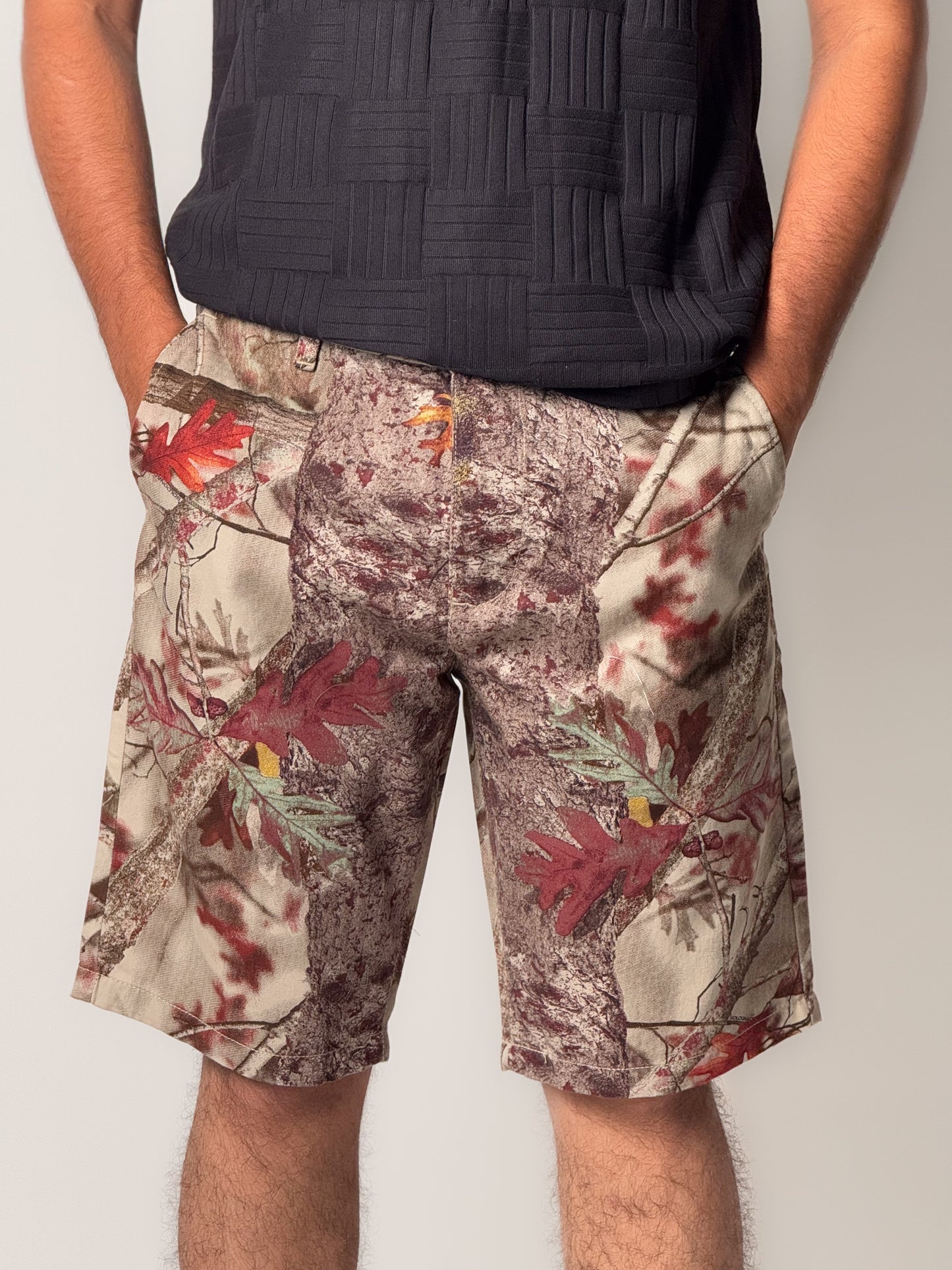 Cotton Shorts - Floral Printed Brown